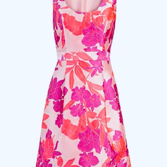 Rosanna jacquard mini dress floral eva mendes ny&co hot pink orange purple neon - Picture 3 of 7
